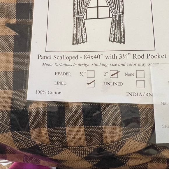 2 Sets of Primitive Home Decor Scalloped Drapery Panels - Picture 3 of 4